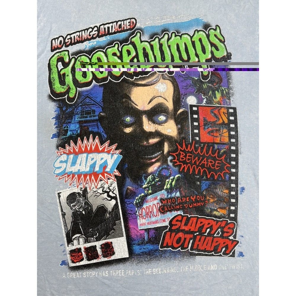 Goosebumps Slappy Graphic T Shirt Mens Medium Blue Horror Tee - Picture 2 of 8